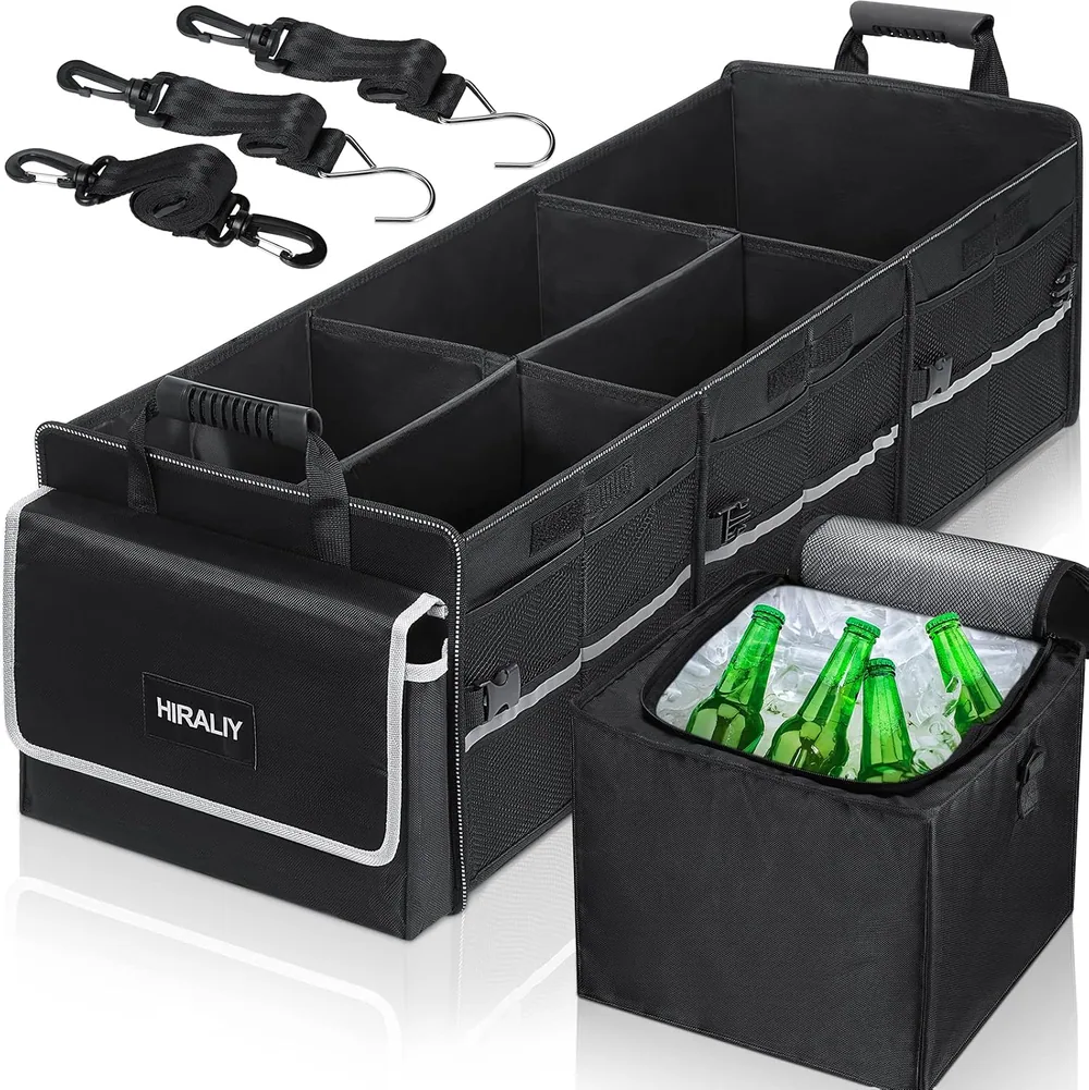 HIRALIY 4-in-1 Car Trunk Organizer with Cooler Bag