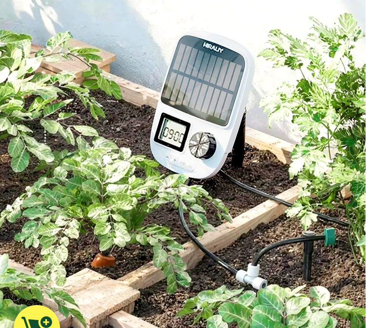 Solar Drip Irrigation System with Timer in use