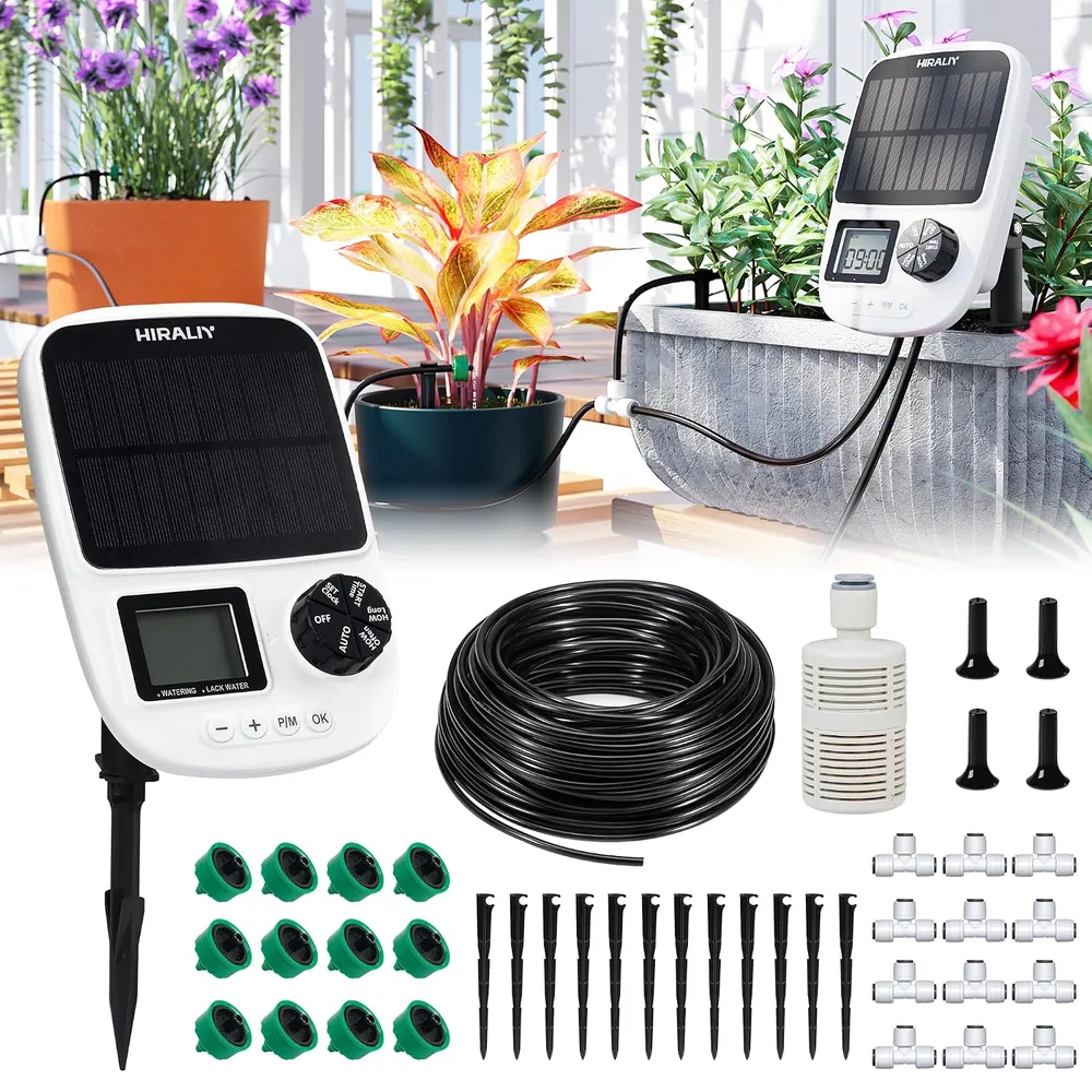 HIRALIY Solar Drip Irrigation System with Timer
